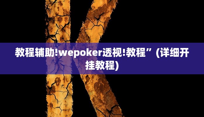教程辅助!wepoker透视!教程”(详细开挂教程)