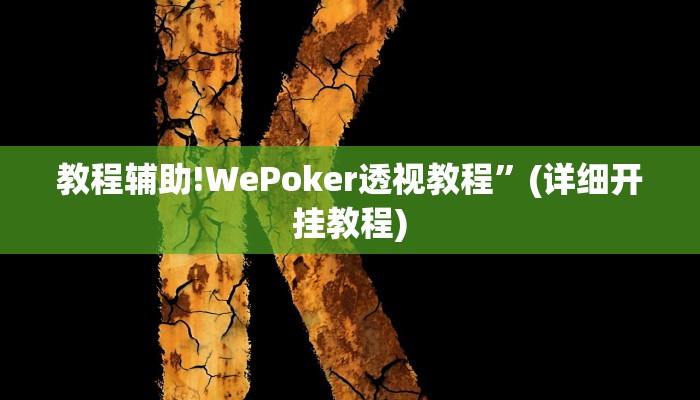 教程辅助!WePoker透视教程”(详细开挂教程)