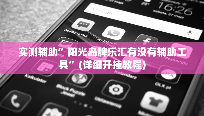 实测辅助”阳光岛牌乐汇有没有辅助工具”(详细开挂教程)