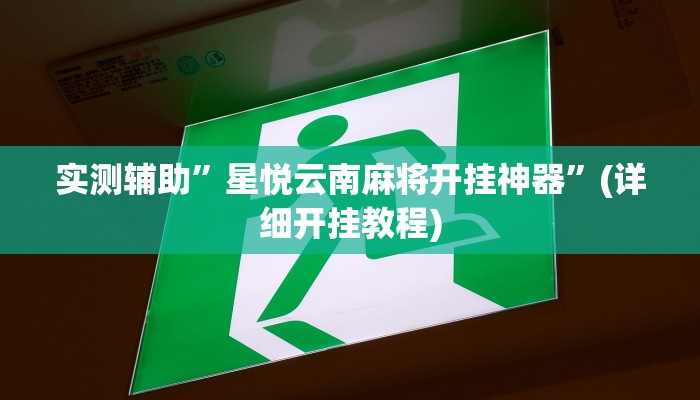 实测辅助”星悦云南麻将开挂神器”(详细开挂教程)