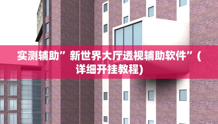 实测辅助”新世界大厅透视辅助软件”(详细开挂教程)