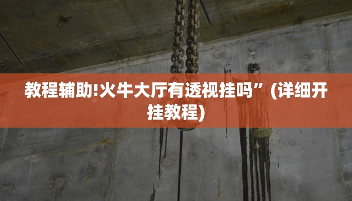 教程辅助!火牛大厅有透视挂吗”(详细开挂教程)