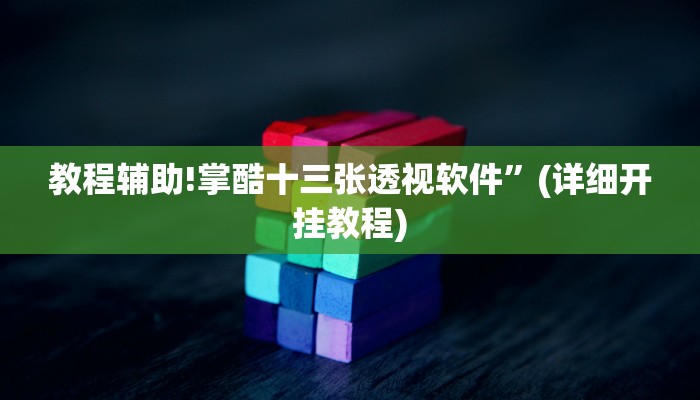 教程辅助!掌酷十三张透视软件”(详细开挂教程)