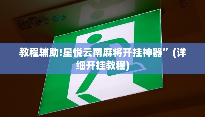 教程辅助!星悦云南麻将开挂神器”(详细开挂教程)