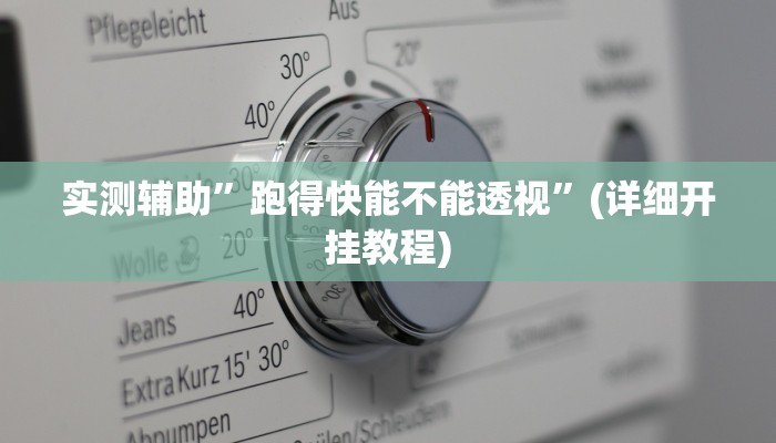实测辅助”跑得快能不能透视”(详细开挂教程)
