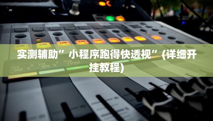 实测辅助”小程序跑得快透视”(详细开挂教程)