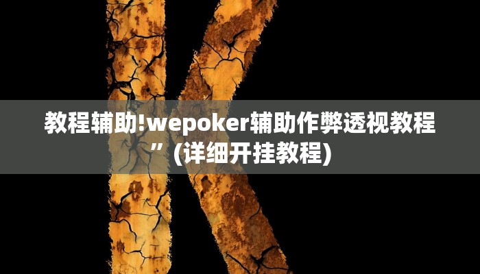 教程辅助!wepoker辅助作弊透视教程”(详细开挂教程)