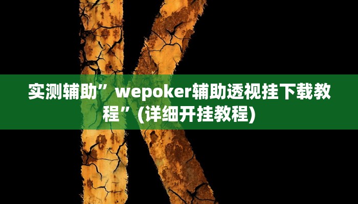 实测辅助”wepoker辅助透视挂下载教程”(详细开挂教程)