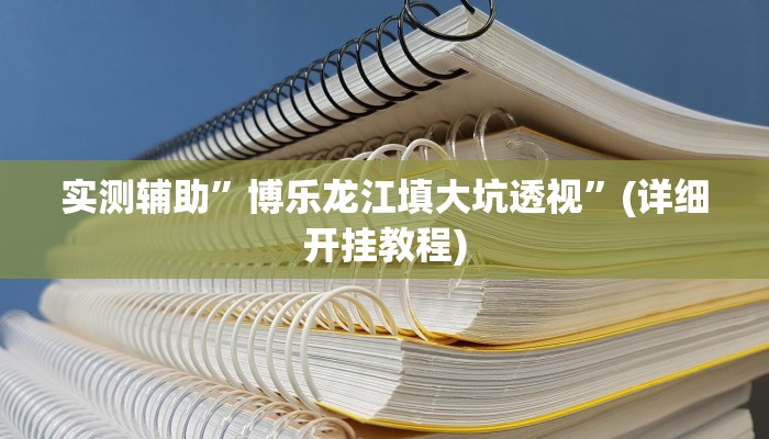 实测辅助”博乐龙江填大坑透视”(详细开挂教程)