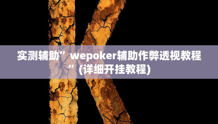 实测辅助”wepoker辅助作弊透视教程”(详细开挂教程)