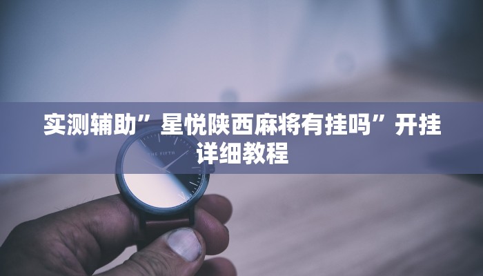 实测辅助”星悦陕西麻将有挂吗”开挂详细教程
